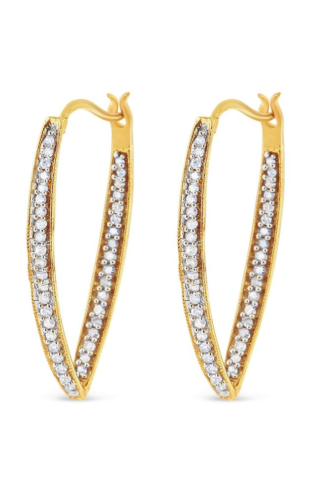 1/2 Cttw Round-Cut Diamond Modern Hoop Earrings